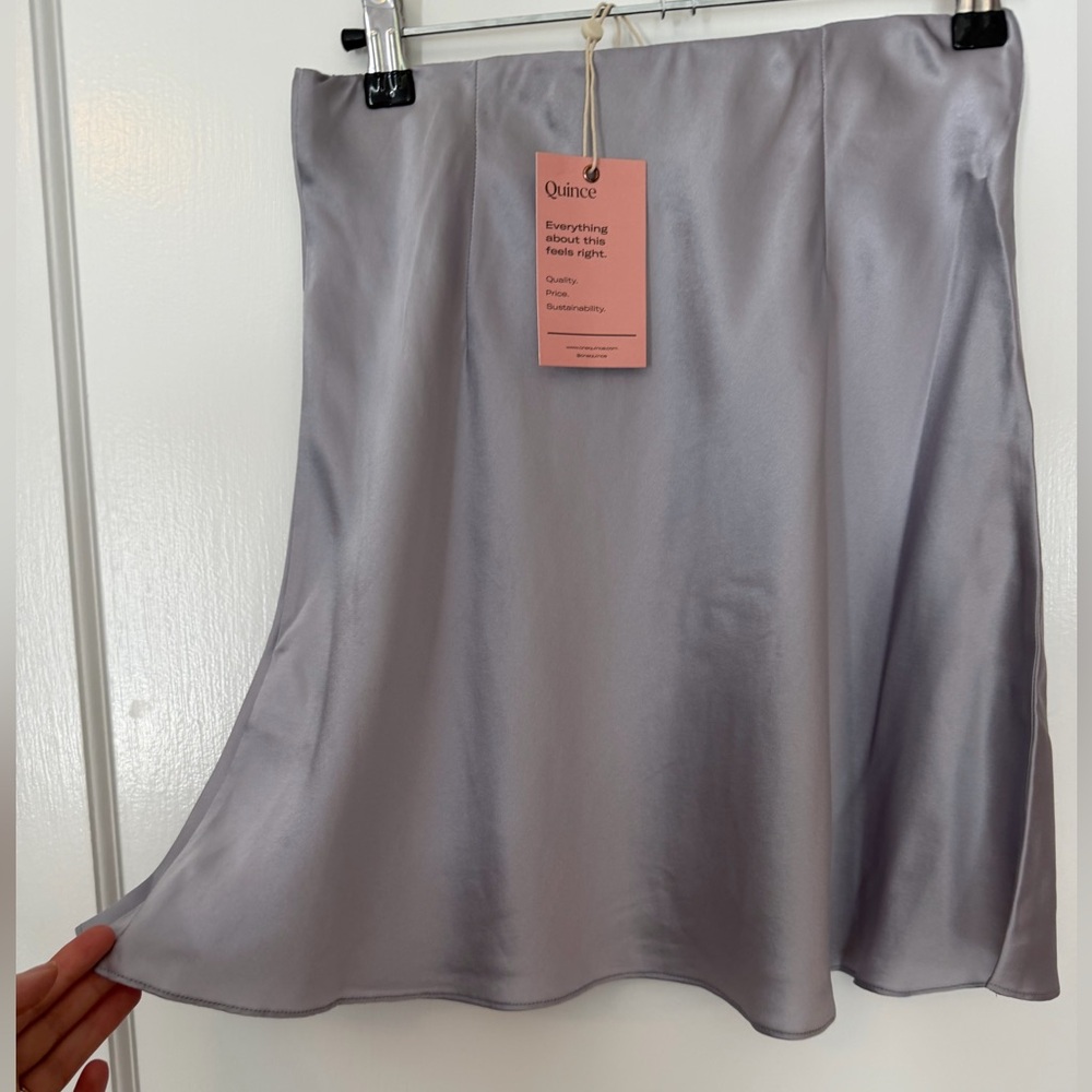 Quince - 100% Silk washable mini skirt, Lilac NWT